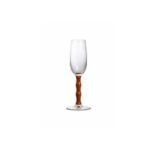 Taça Para Champanhe Mori Em Cristal Ecológico Com Cabo De Madeira Acácia 200 ml