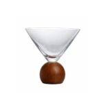 Taça Para Martini Mori Em Cristal Ecológico Com Cabo De Madeira Acácia 250 ml