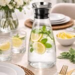 Garrafa em vidro borossilicato com tampa de aço inox  1,2 l - foto 2
