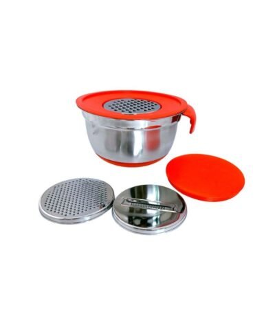 Bowl em inox com 3 tipos de raladores