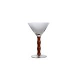 Taça Para Martini Mori Em Cristal Ecológico Com Cabo De Madeira Acácia 250 ml