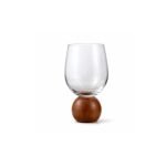 Taça para vinho mori em cristal ecológico com cabo de madeira acácia 450 ml