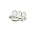 Aparelho de Jantar charming em porcelana com filado dourado 42 peças verde