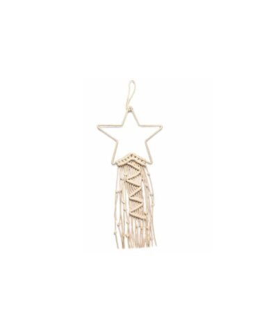 Estrela Decoartiva Macrame com Franjas