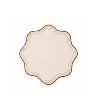 Jogo Americano Nylon Off Com Bordado Ocre