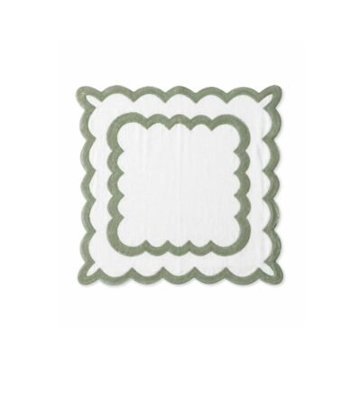 Guardanapo de Algodão Linho com Bordado Verde