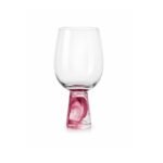 Taça Vidro Transparente Base Bordô 400ml