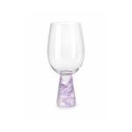 Taça Vidro Transparente Base Violeta 400ml