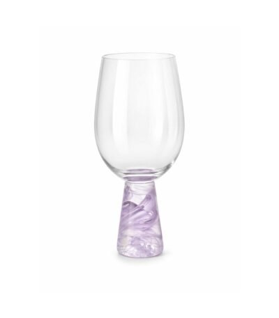 Taça Vidro Transparente Base Violeta 400ml