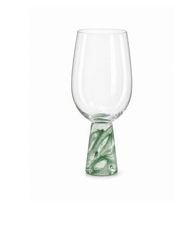 Taça Vidro Transparente Base Verde 400ml