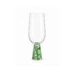 Taça Vidro Transparente Base Verde 200ml