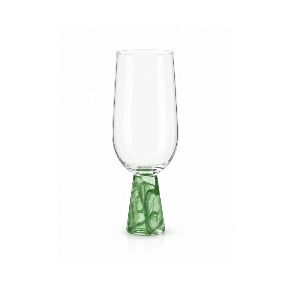 Taça Vidro Transparente Base Verde 200ml Taça Vidro Transparente Base Verde 200ml