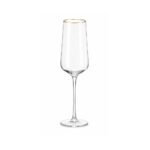 Taça Champanhe Transparente Borda Dourada 230ml