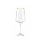 Taça Vinho Transparente Borda Dourada 540ml