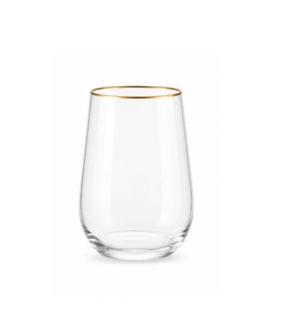 Copo Transparente Borda Dourada 550ml