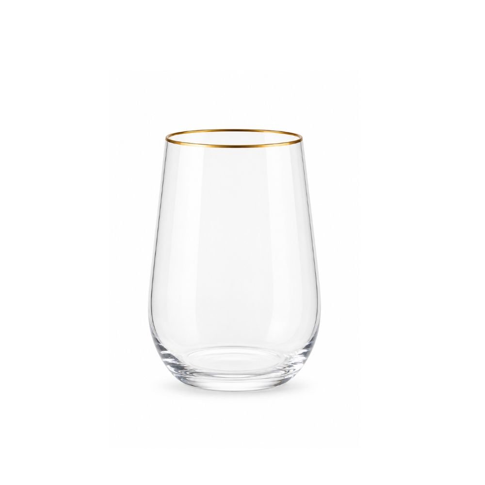 Copo Transparente Borda Dourada 550ml Copo Transparente Borda Dourada 550ml