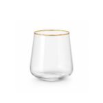 Copo Transparente Borda Dourada 390ml