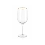 Taça Vinho Vidro Borda Dourada 440ml