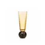 Taça Vidro Âmbar com Base Mármore