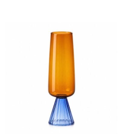 Taça Champagne Laranja e Azul 270ml