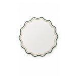 Jogo Americano Nylon Branco Lurex Verde e Dourado