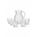 Conjunto Jarra 2500ml c/ 4 Copos 330ml Bubbles Transparente