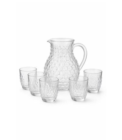 Conjunto Jarra 2500ml c/ 4 Copos 330ml Bubbles Transparente