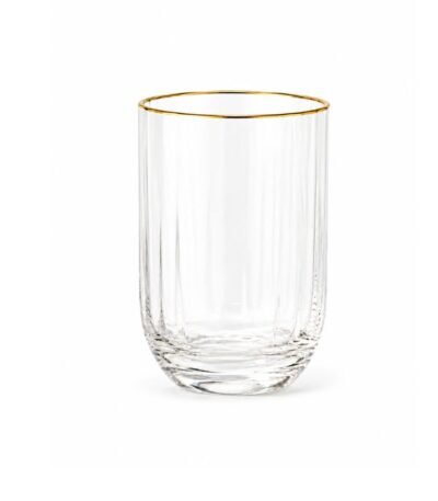 Copo Whisky Transparente Borda Dourada 360ml
