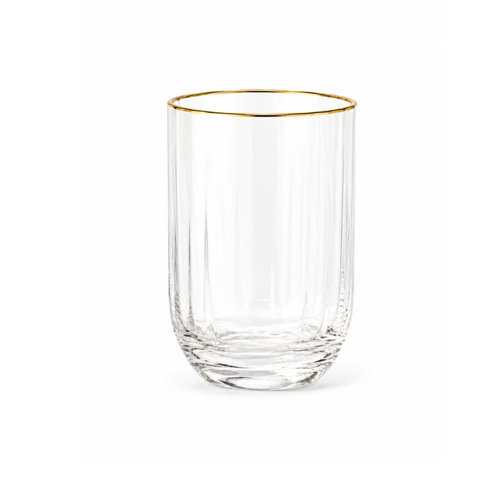 Copo Whisky Transparente Borda Dourada 360ml