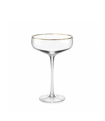Taça Martini Transparente Borda Dourada 290ml