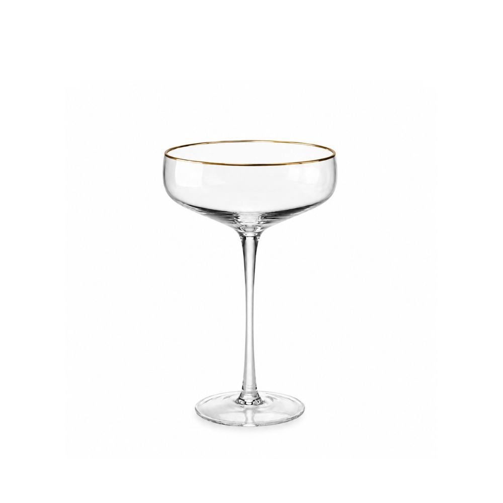 Taça Martini Transparente Borda Dourada 290ml Taça Martini Transparente Borda Dourada 290ml