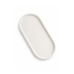 Bandeja Decorativa Pedra Oval Classic Branco Off White