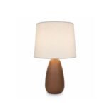 Abajur Decorativo Madeira E Linho Bivolt (Marrom)