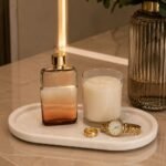 Bandeja Decorativa Pedra Oval Classic Branco Off White - Imagem 2