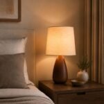 Abajur Decorativo Madeira E Linho Bivolt (Marrom) - Imagem 2