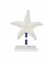 Escultura Decorativa Estrela do Mar Azul e Branco - foto 3