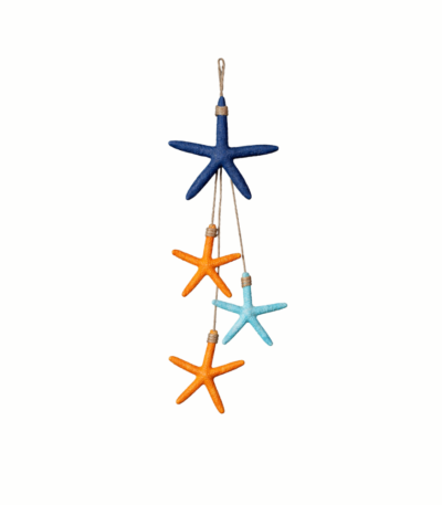 Estrela Pendurar Azul e Laranja