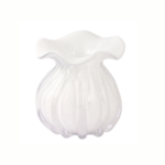 VASO DECORATIVO VIDRO TIPO MURANO BRANCO