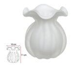 VASO DECORATIVO VIDRO TIPO MURANO BRANCO - foto 2