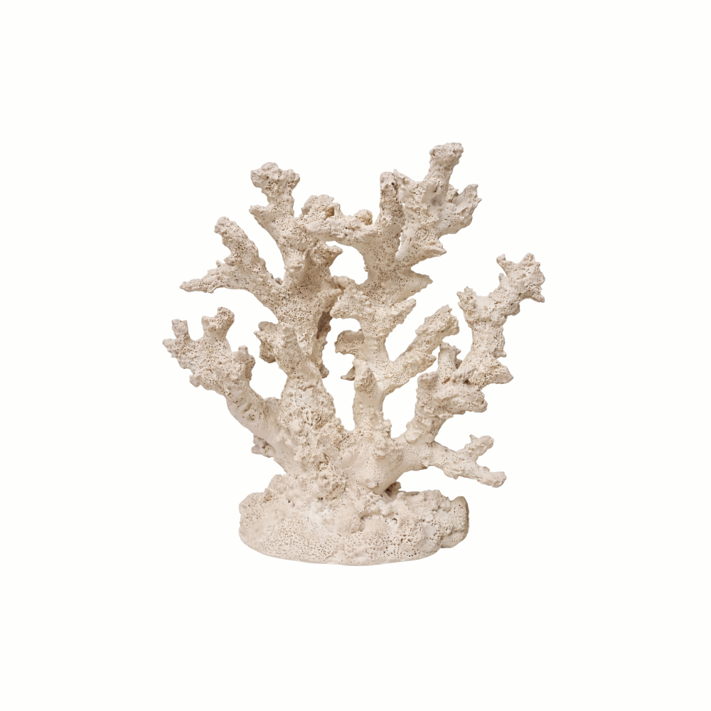 Escultura decorativa coral poliresina coral branco