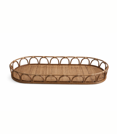 Bandeja Decorativa Íris em Fibra Natural 66X26X8cm