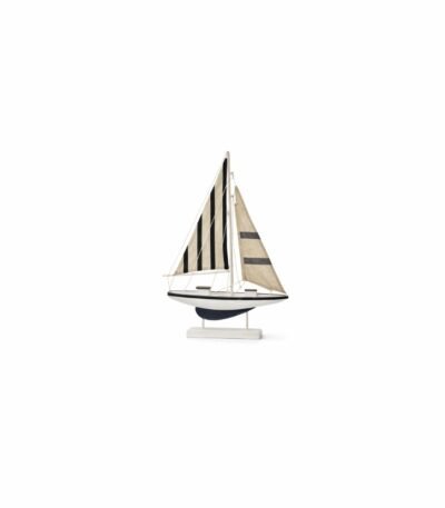 Escultura decorativa madeira barco a vela