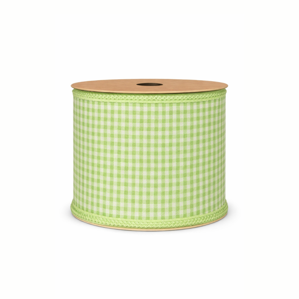 Fita aramada tecido verde xadrez