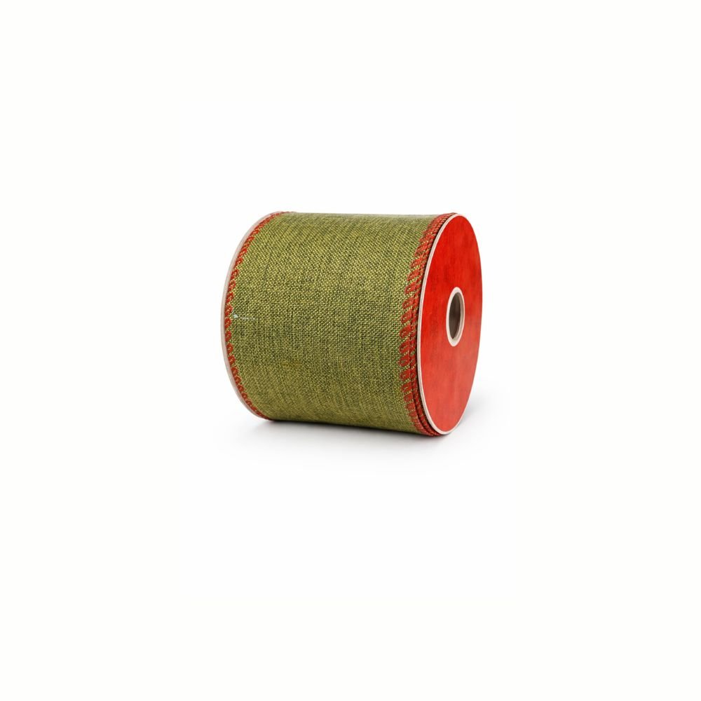 Fita Aramada Tecido com Costura Vermelho e Verde