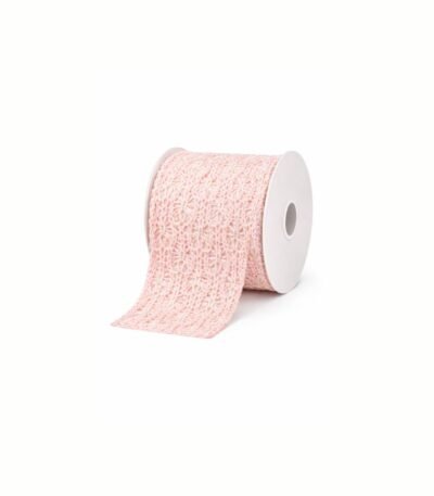 Fita aramada tricot com costura rosa