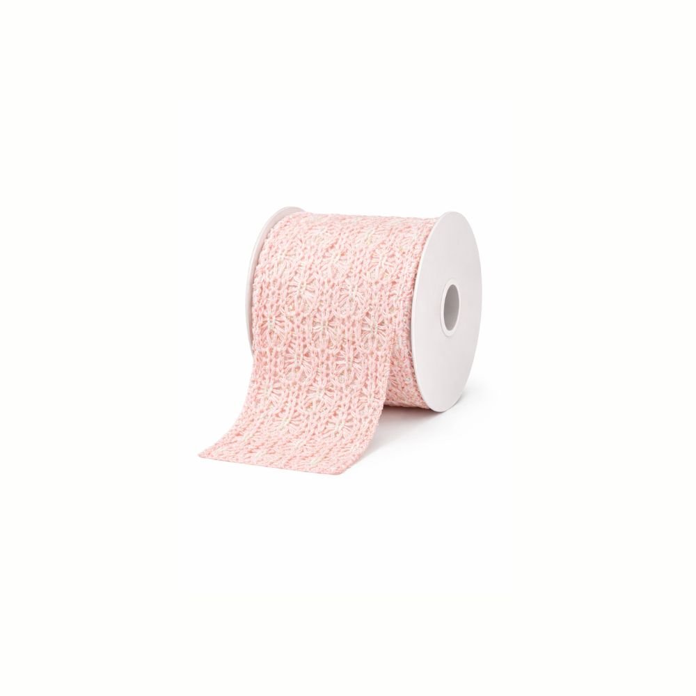 Fita aramada tricot com costura rosa