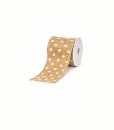 Fita Aramada Bege e Branca - Fitas Decorativas