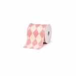 Fita aramada linho com costura branco e rosa