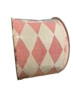 Fita aramada linho com costura branco e rosa - foto 2