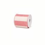 Fita Aramada em Linho Costura Branco e Rosa